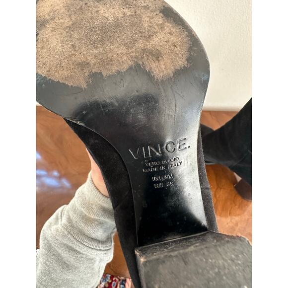 Vince Black Suede Western-Inspired Boots, Size 39 (Fits US 8.5) - Picture 6 of 7